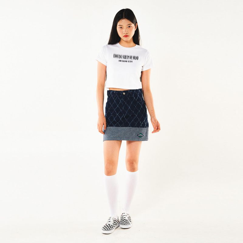 スティプル半袖クロップTシャツ