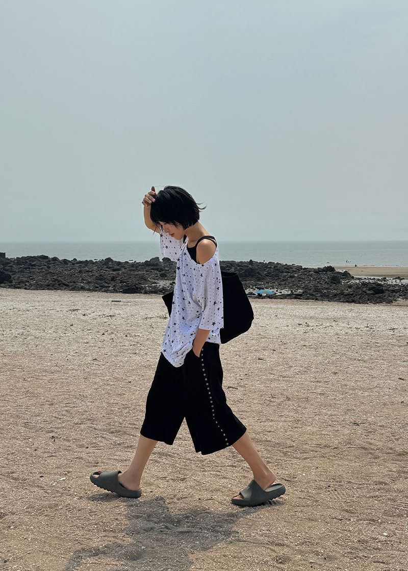 EYELET LINE BERMUDA PANTS