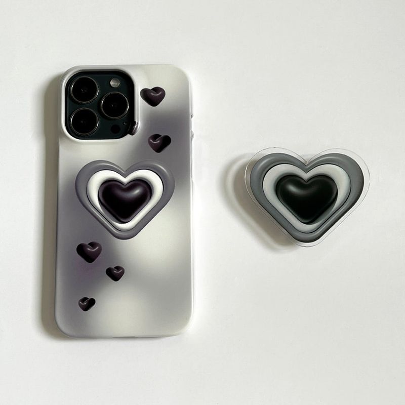 Heart Black (Matt Phone Case)