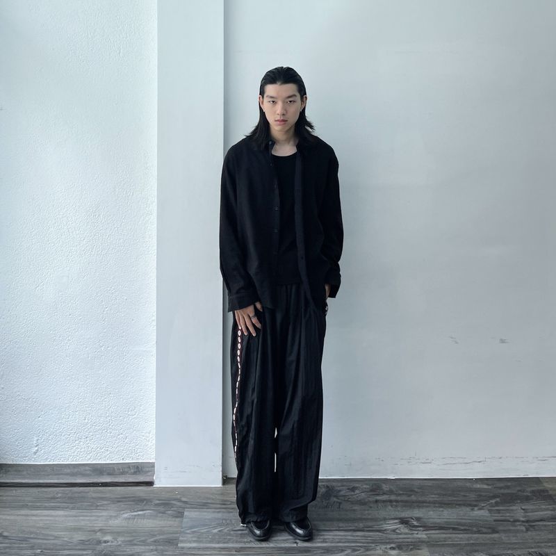 Deep Black Vertical Texture Shirt