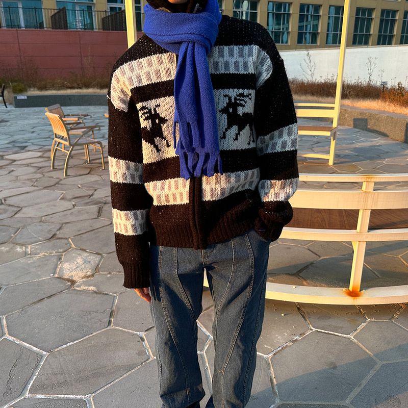 ASCLO Deer Hood Zip Up Knit (3color)