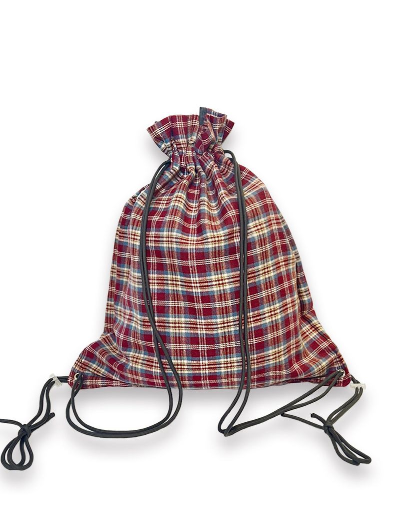 000 Design Check Gym Sack / Burgundy