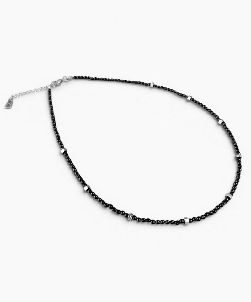 Men’s black beaded necklace_CLEF FUSION SPARK NEC