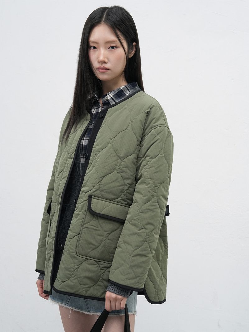 GENERAL IDEA（ジェネラルアイディア）の「muffler set no collar quilting jacket（Jackets/Outerwear）」