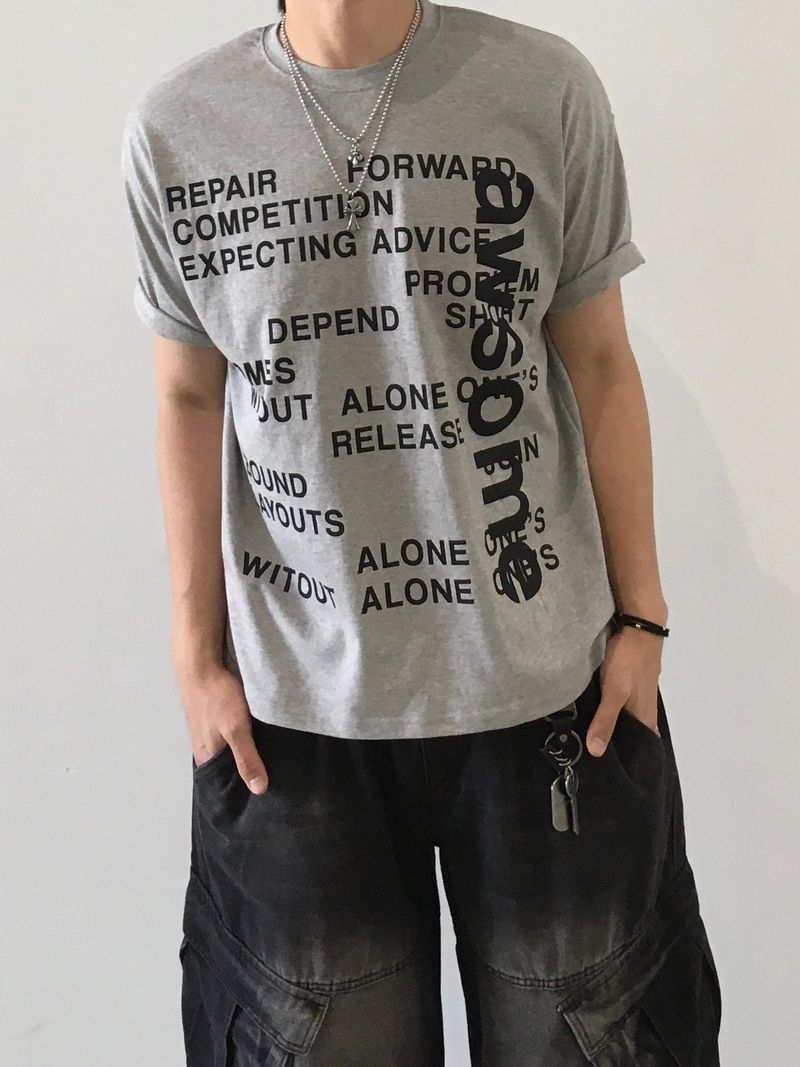 SSROOM(エスエスルーム)の「Awsome Lettering Short-Sleeved T-Shirt 4C(Tops)」