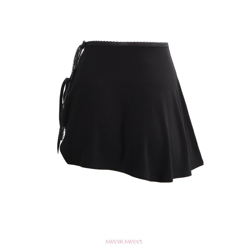 WRAP HIP COVER SKIRT - BLACK