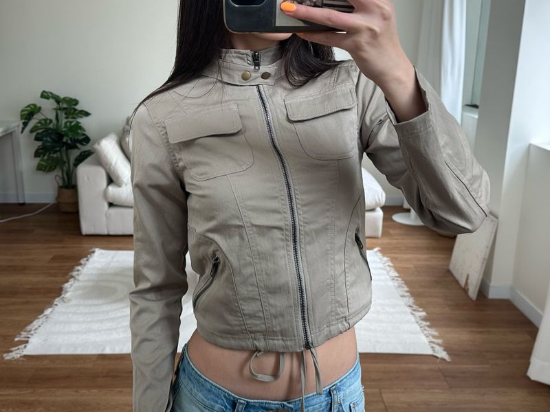 y2k slim zip jacket