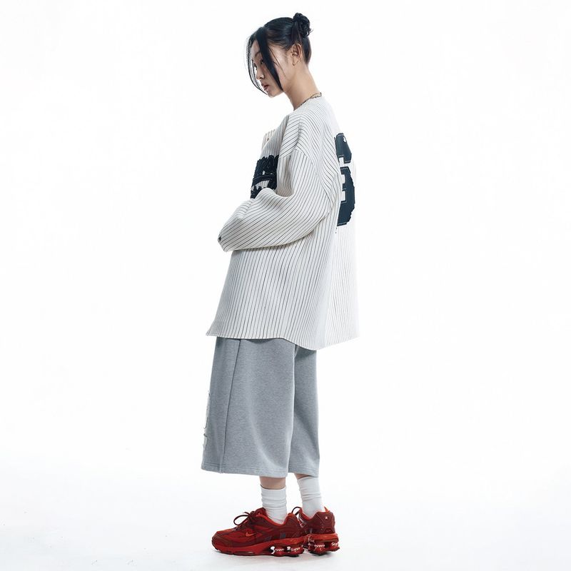 ENOE Patch Sweat Bermuda Pants - GREY