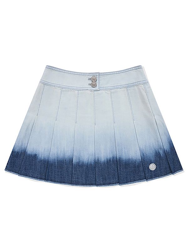 KIRSH（キルシー）の「グラデーションプリーツデニムスカート[ブルー]（スカート）」