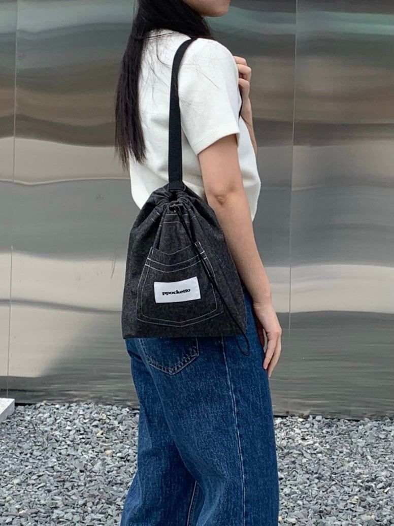ppocketto sling bag - black denim