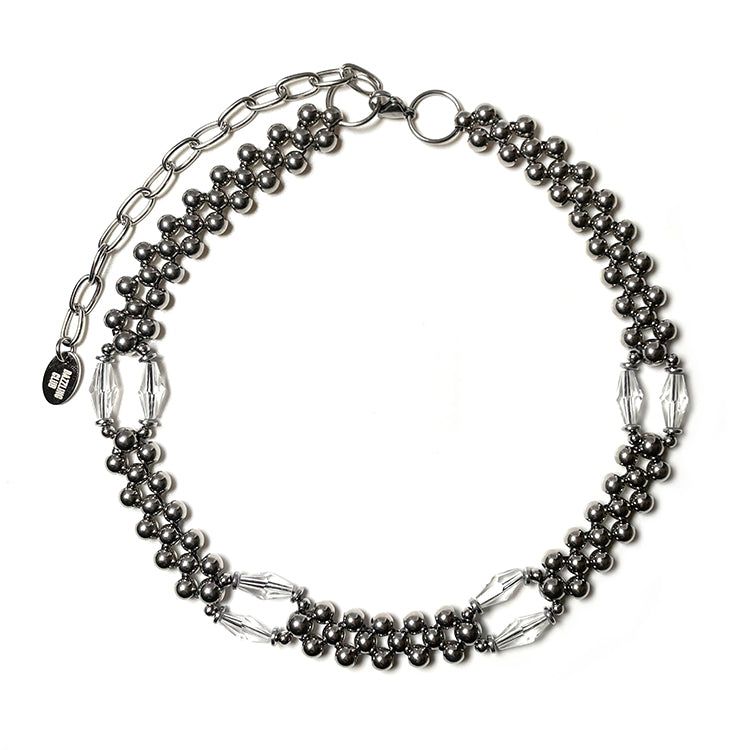 Oval Crystal Ball Chain Necklace