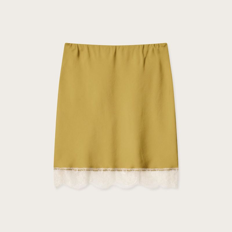 Rose Stain Lace Mini Skirt