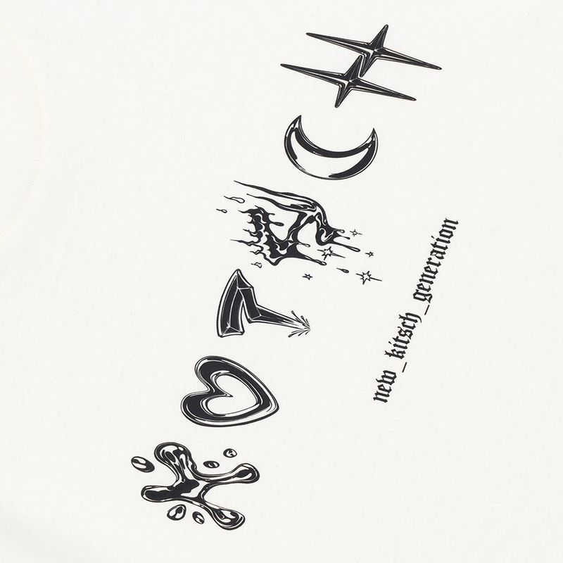 KITSCH TATTOO LETTERING SHORT SLEEVE (IVORY)