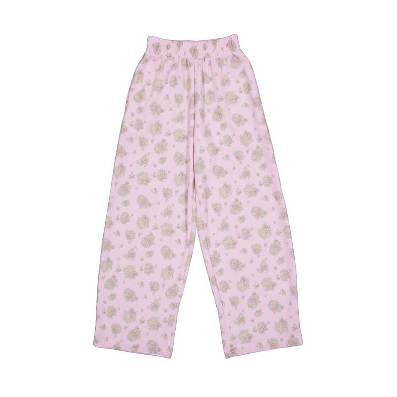 Flower Waffle Jogger Pants (pink)