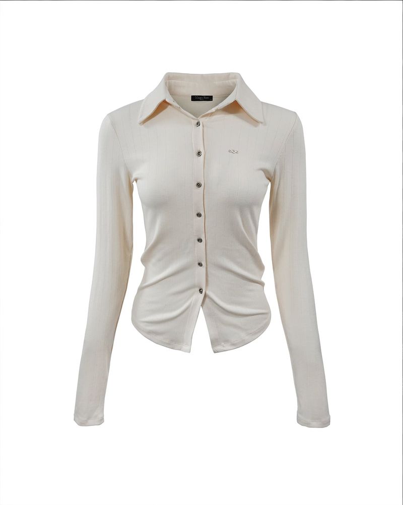 MagoRen SEOUL(マゴレン ソウル)の「Open polo long sleeve cream(Tops)」