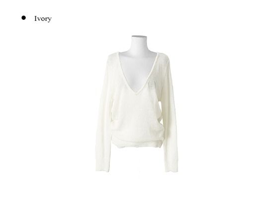 Oshi Mohair Loose-Fit Deep V-Neck Knit