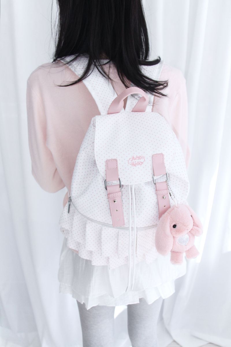 Dot Frill Backpack Kitchen Stripe Daily Bobusang Bag