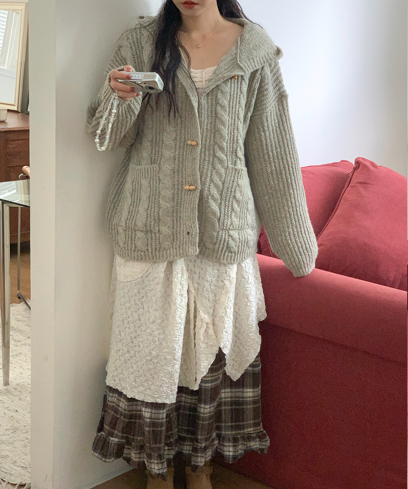 Tteokbokki hoodie cardigan