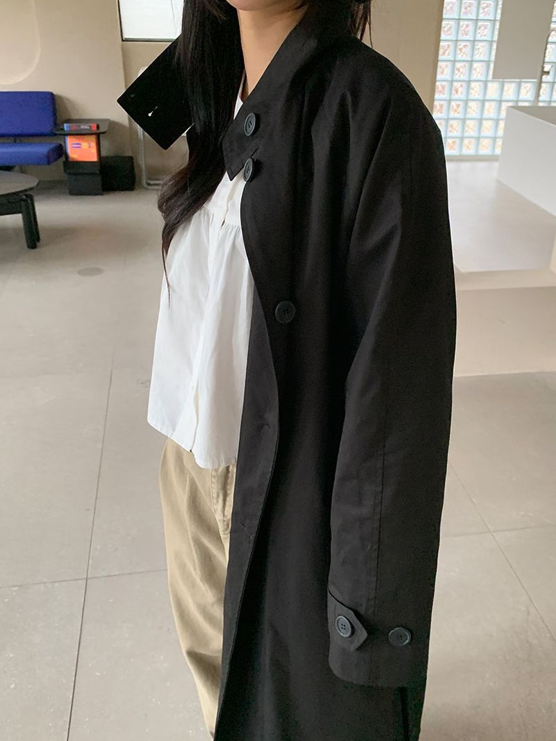 HIGH NECK MAXI TRENCH COAT (3C)