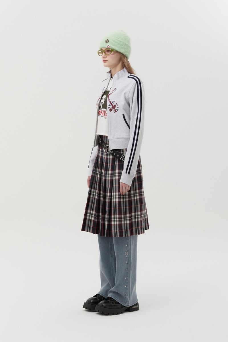 UNION JACK JERSEY ZIP UP [MELANGE GRAY]