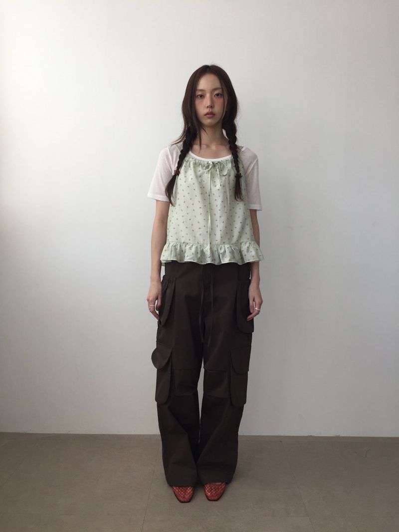 DUGGY(ダギー)の「Floral ribbon sleeveless top (2color)(Tops)」