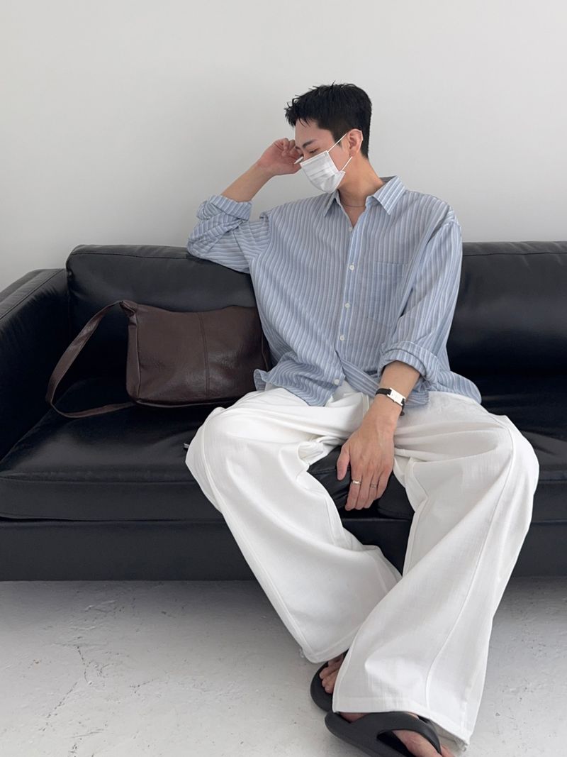 SY Relaxed Fit Seersucker Stripe Shirt (4C)