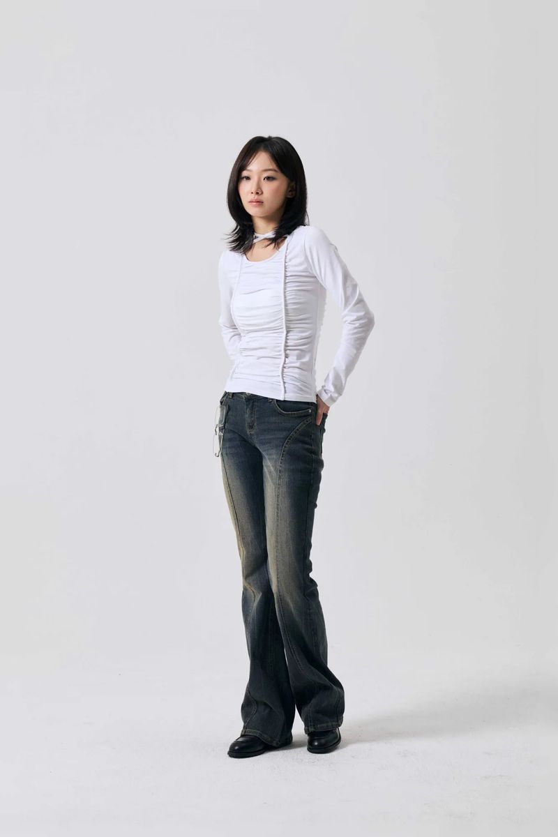 LISE SHIRRING TOP / WHITE
