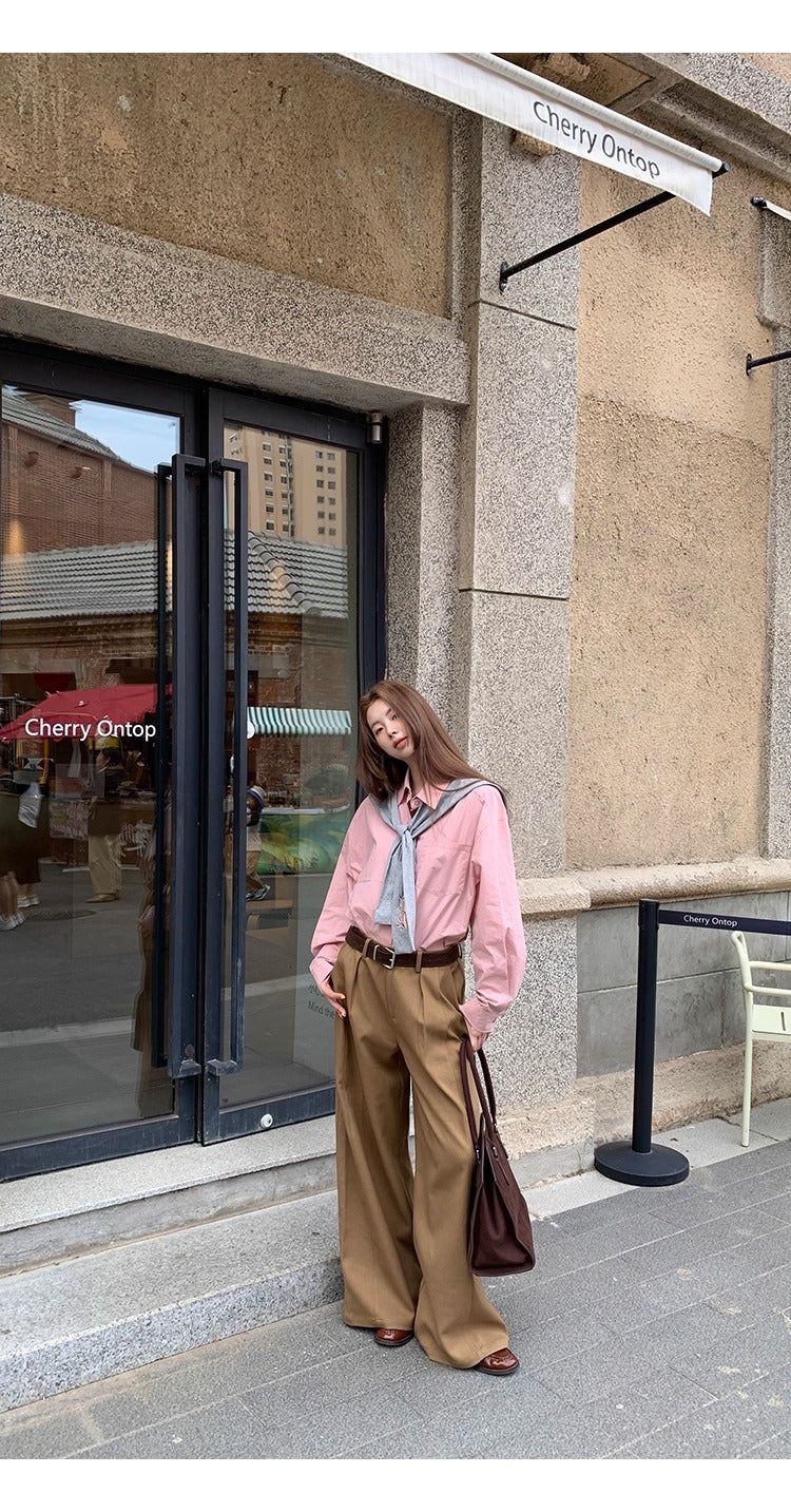 Super Pintuck Wide Cotton Pants