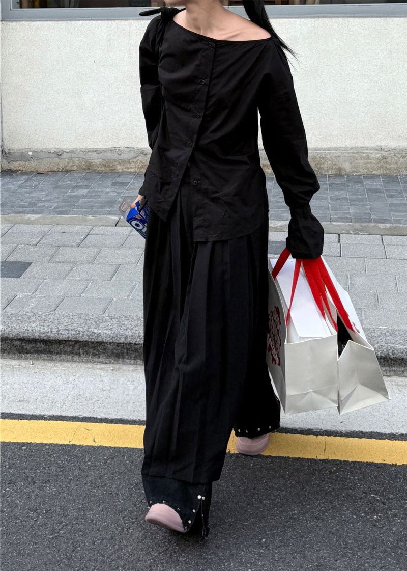 BOATNECK BELT BLOUSE