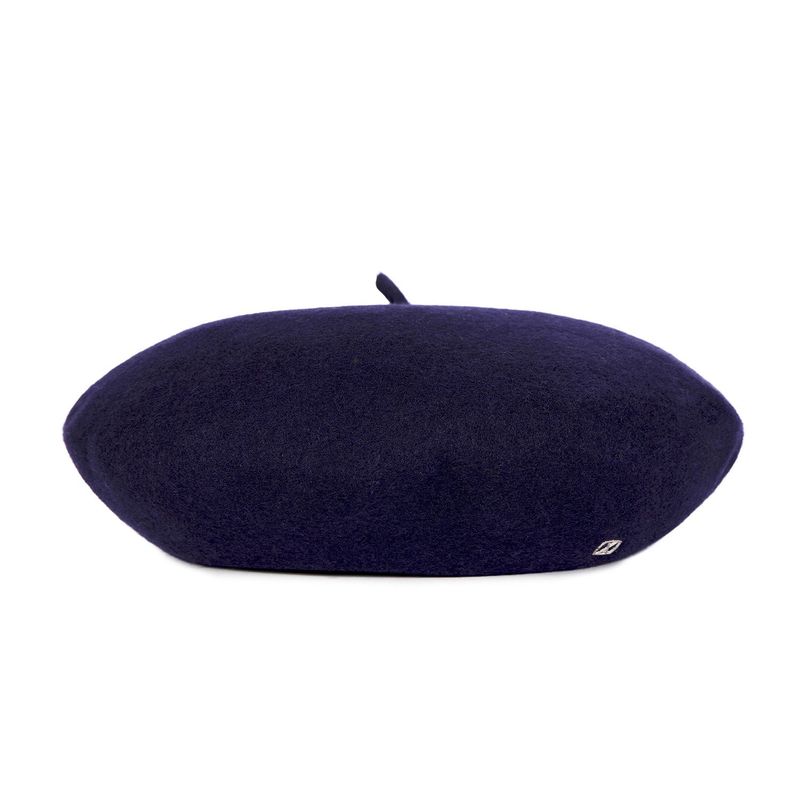 VA Square Stud Wool Beret / Navy