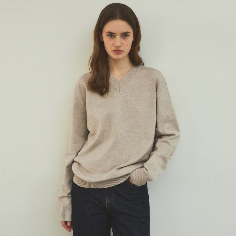 Always Washable V-neck Knit_6Color