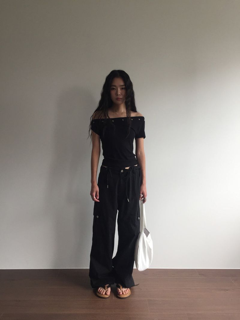 Peep Wide Cargo Pants (3color)