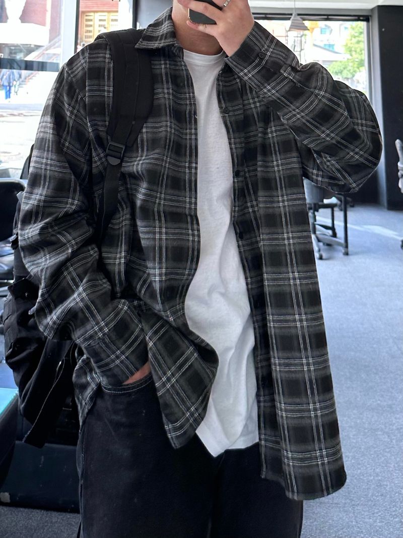 [premium] jack check overfit shirts
