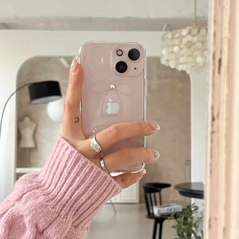 [handmade] silver ribbon jelly hard case