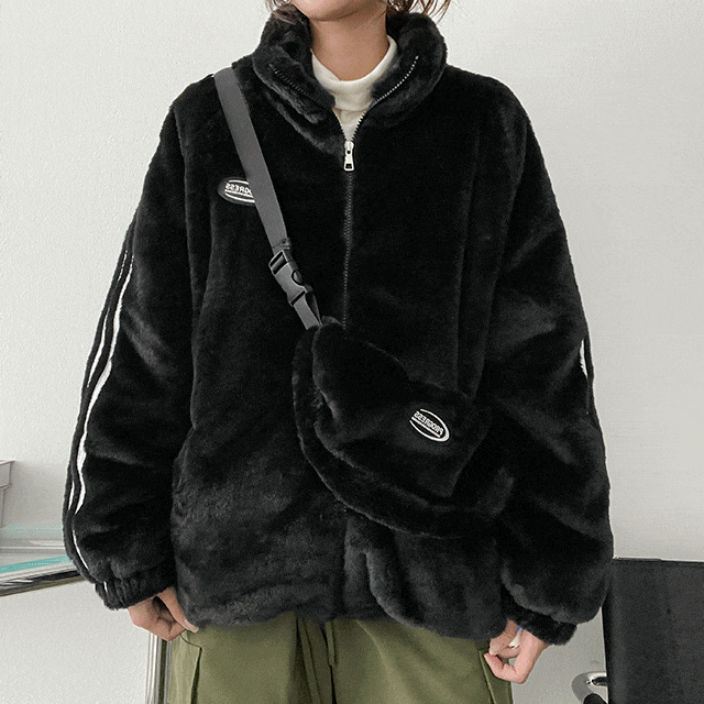 hijjoo（ハイチュー）の「[バッグセット] キルテッドライニングタップラインファージップアップジャンパー（ジャケット/アウター）」