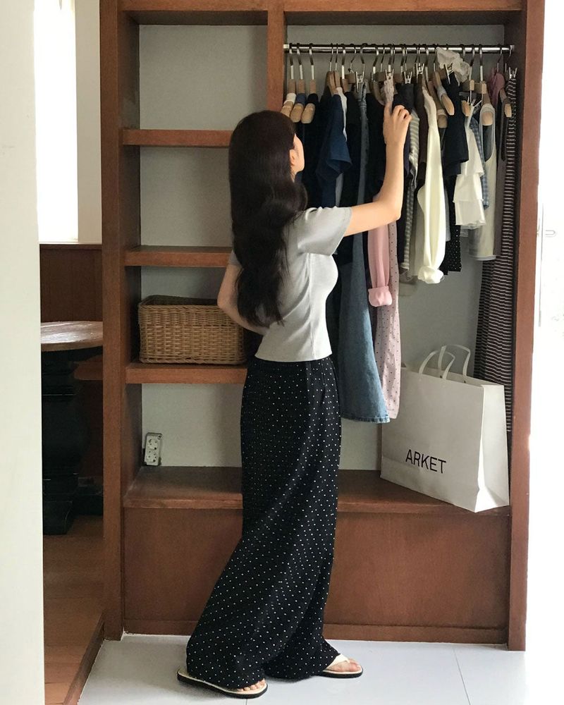 [MADE] Dot, Pintack Wide Pants
