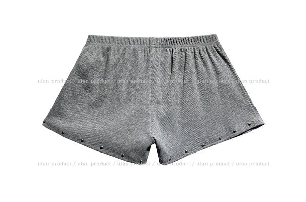 studded ribbed low-rise shorts