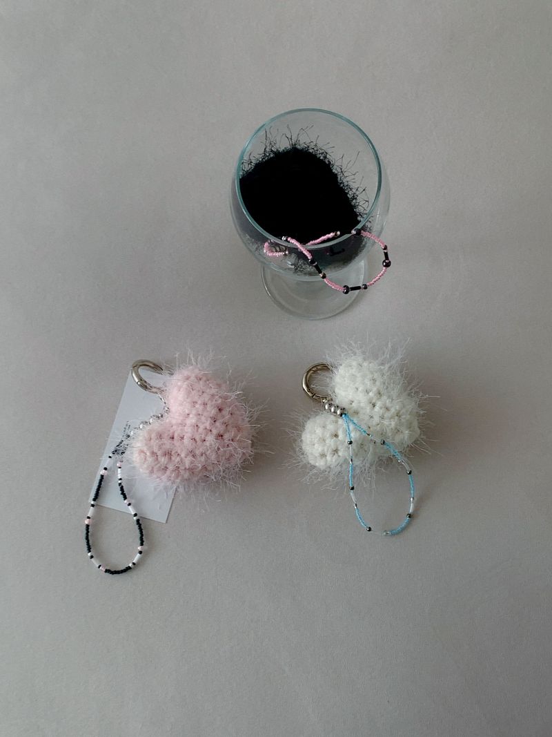 heart keyring_ivory