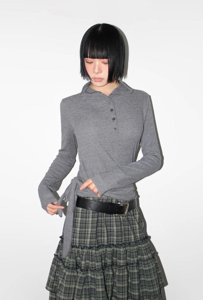 ドロップストラップ長袖Tシャツ