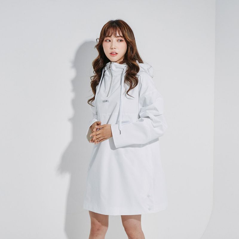 Oversize Anorack Hoodie Onepiece White