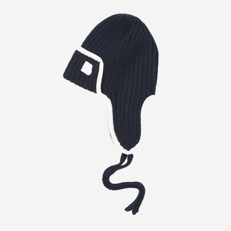 Edge Ear Flap Beanie (Black)