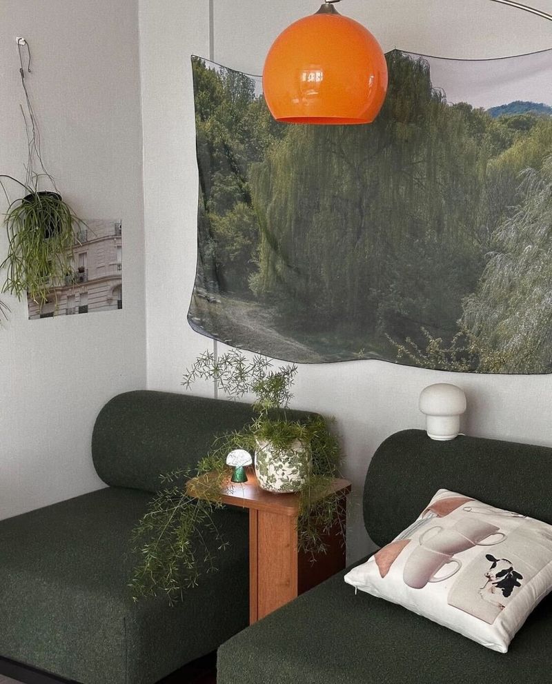 Willow scene fabric poster