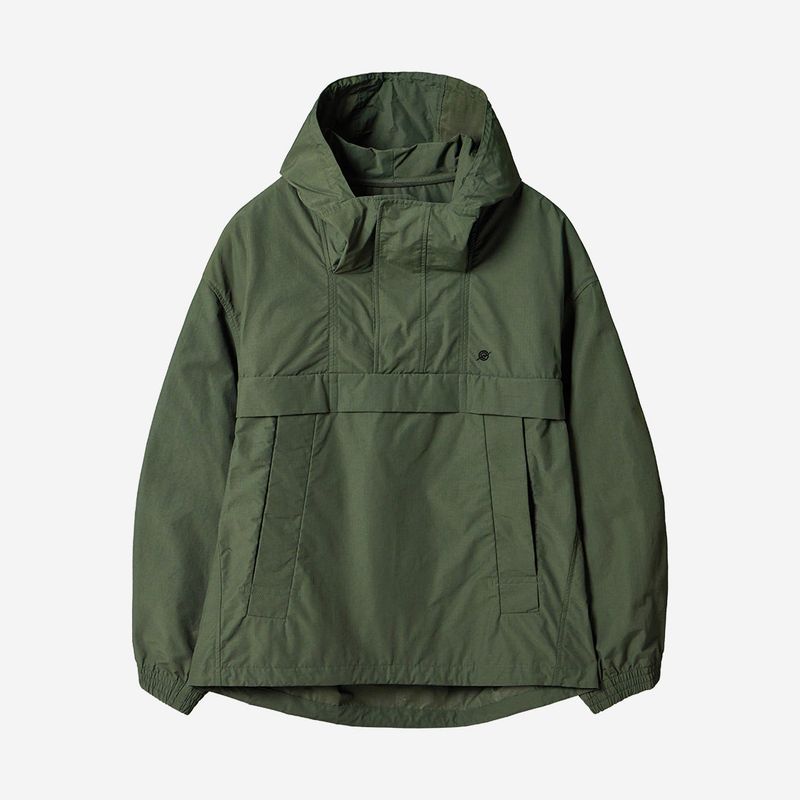 Nylon RIB Pullover Jacket - KHAKI