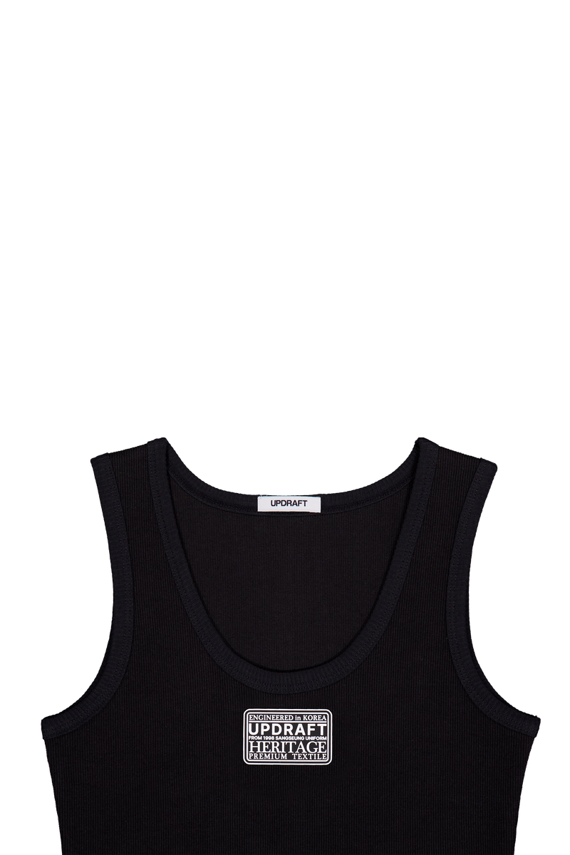 [UPDRAFT]SLEEVELESS COTTON T-SHIRT BLACK
