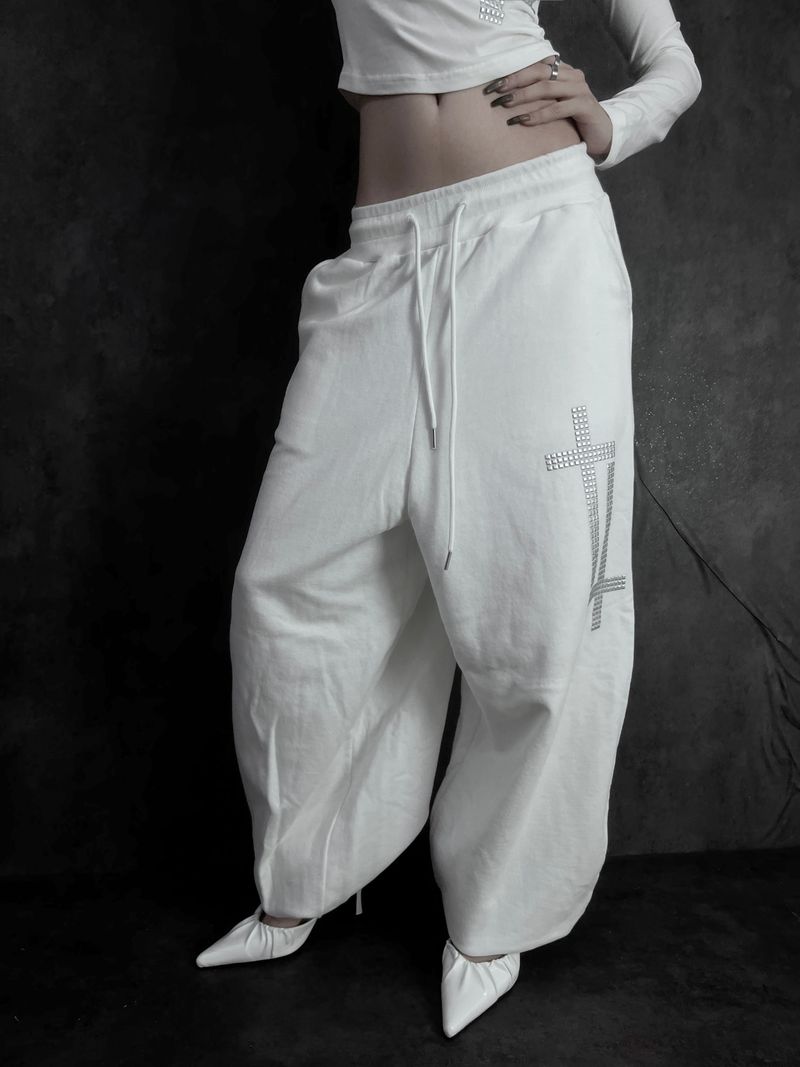 cross square stud pants (2color)