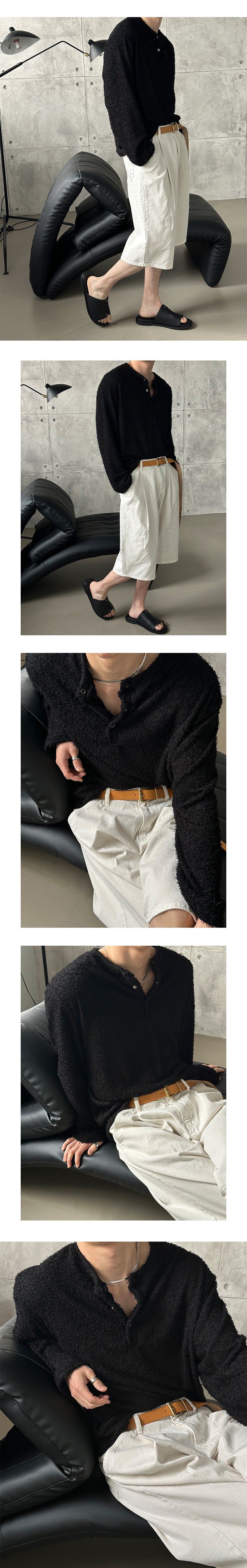 [S/S] Boucle henry neck long sleeves(4color)