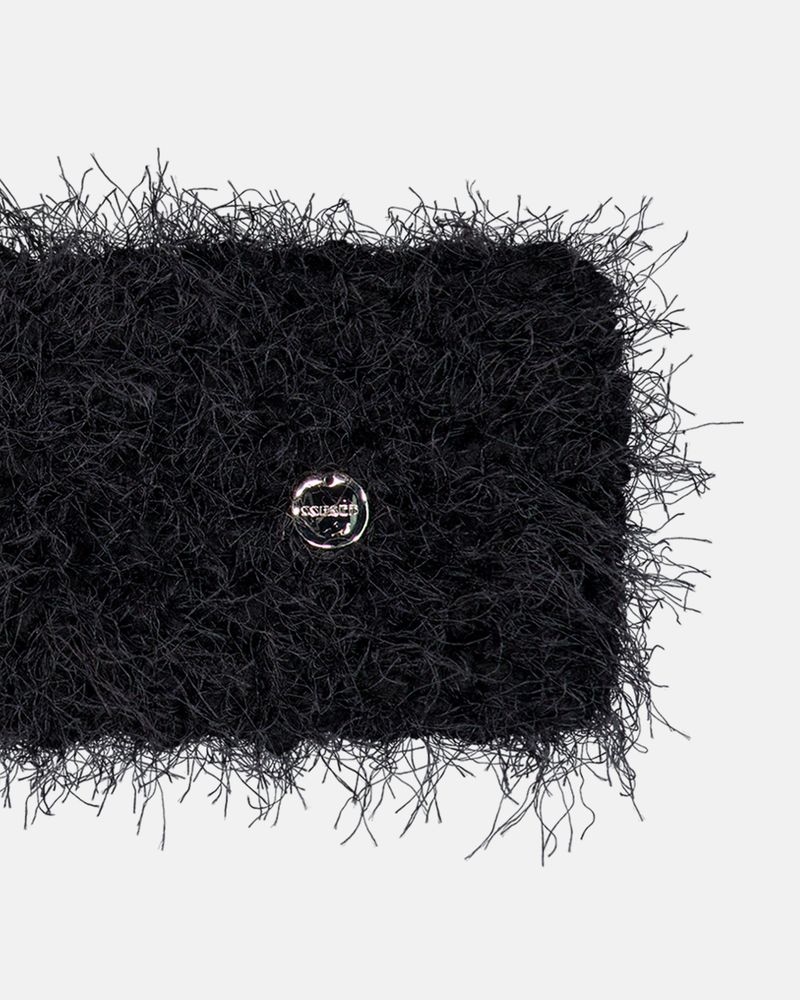 Hairy Knit Hairband - Black