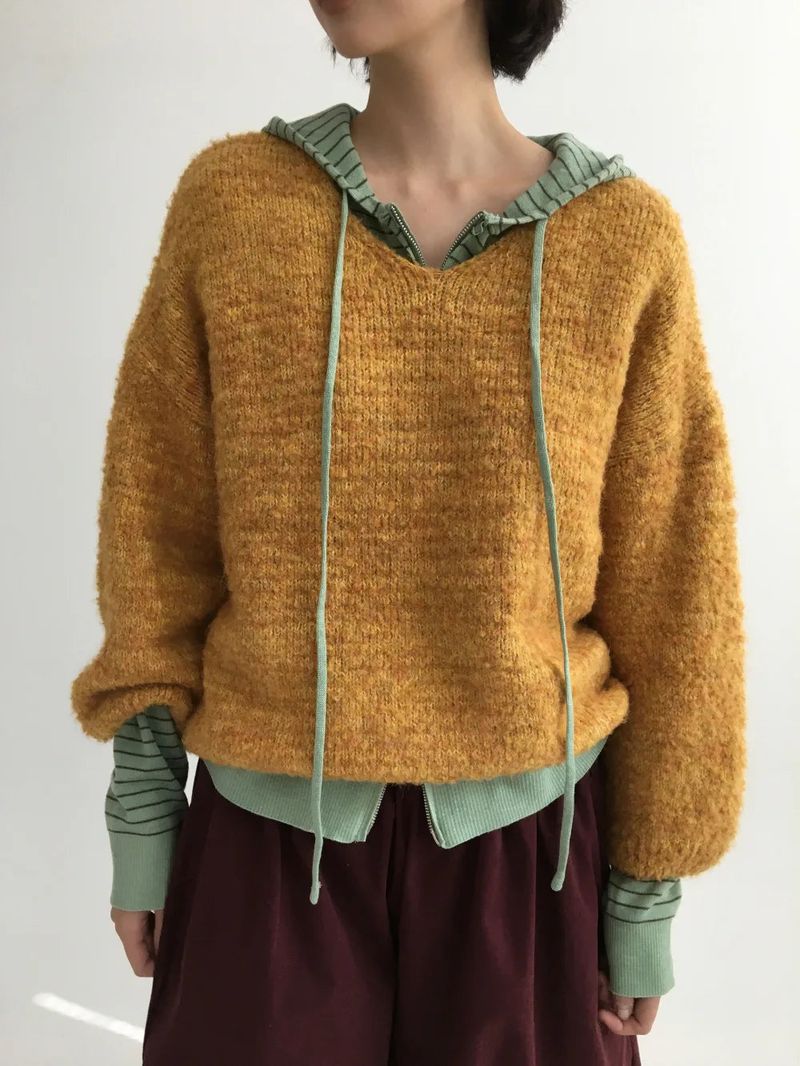 Bonbon Boucle V-neck Knit (5color)