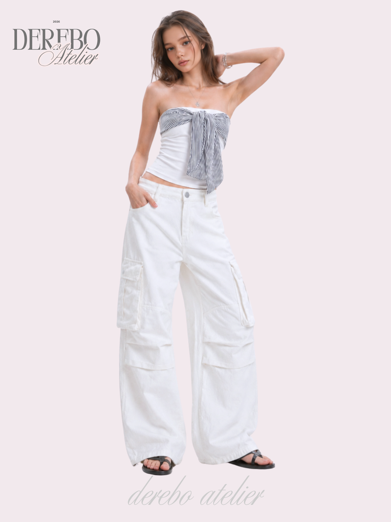 dereborujo（ドレボルゾー）の「white wide pocket cotton casual pants（Pants）」