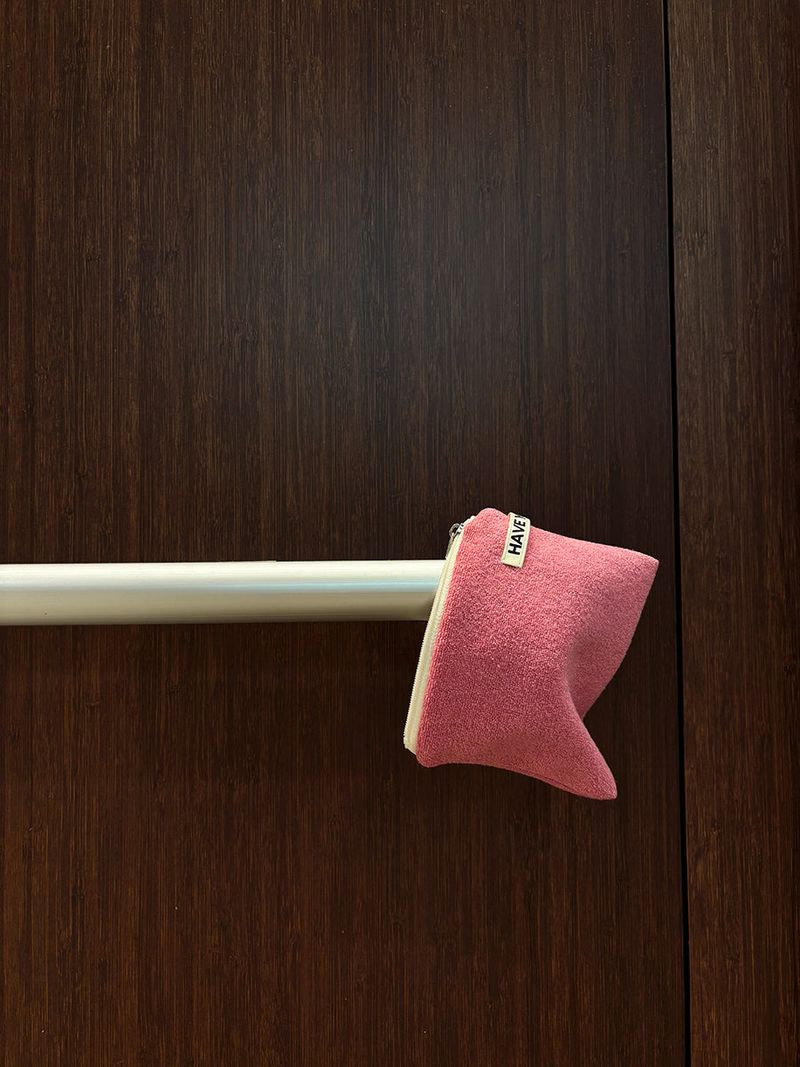 Terry flat pouch - pink , M size